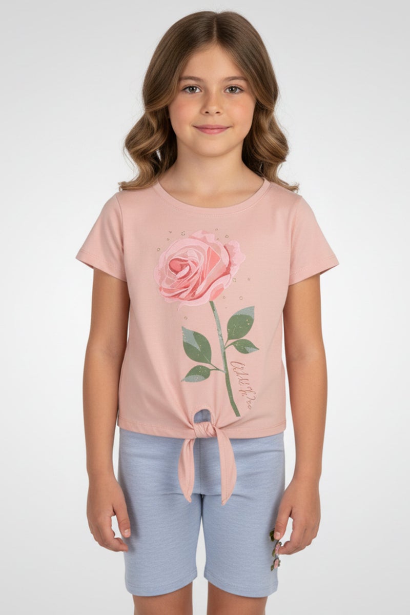 Freestyle Kids Girl 4Pcs Graphic Print Top And Pants Set, Multicolor - Image 1